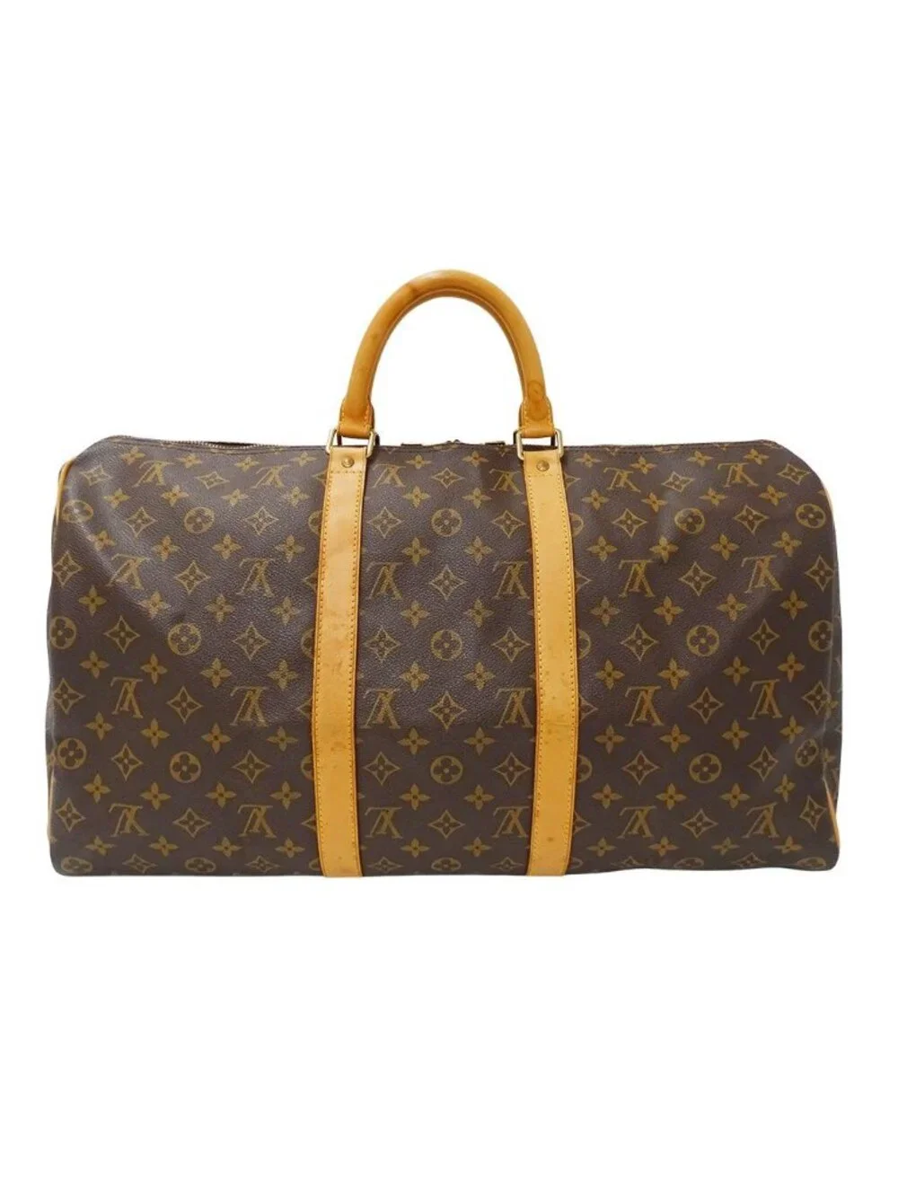 Louis Vuitton Boston Bag Monogram Canvas Keepall 50 Brown Large Going